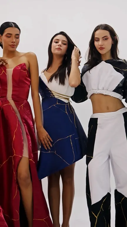 Grupo de modelos en el set